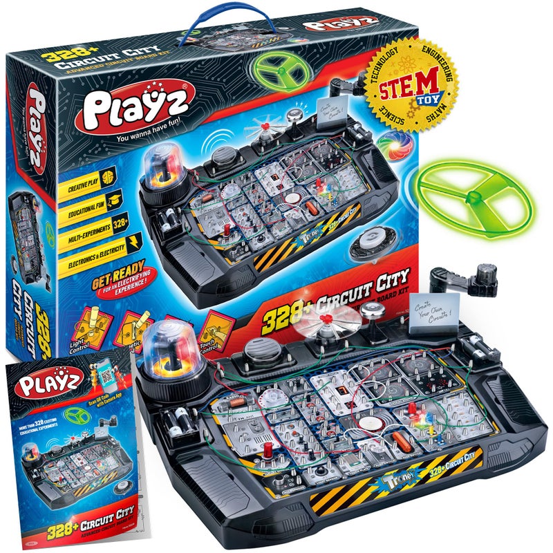 Playz Advanced Electrical Circuit Board Engineering Kit for Kids with 328+ STEM Projects on Electricity, Voltage, Currents, Resistance, & Magnetic Science | Gift for Children Age 8-13+ - Image 1